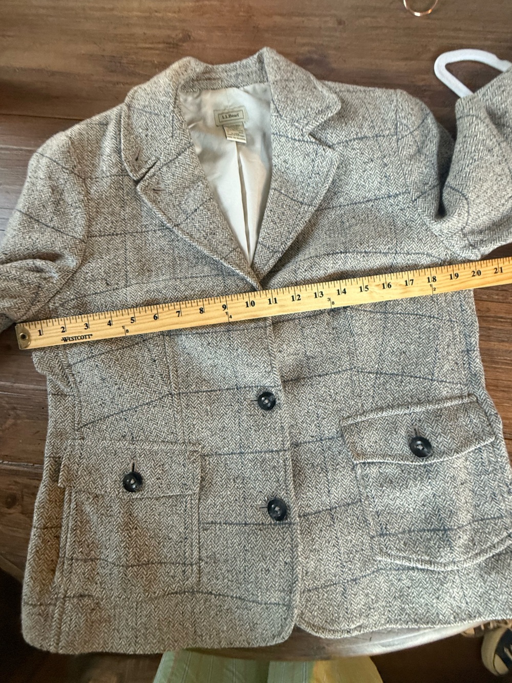 L.L.Bean Wool Blend Herringbone Tweed Blazer - Size M - Picture 4 of 7